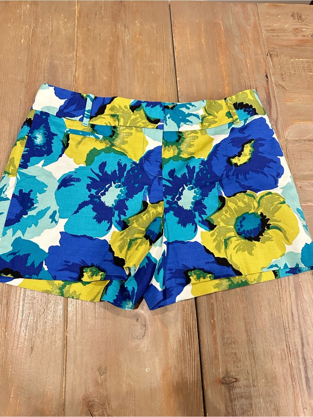 LOFT blue and green floral Cotton shorts Size 4